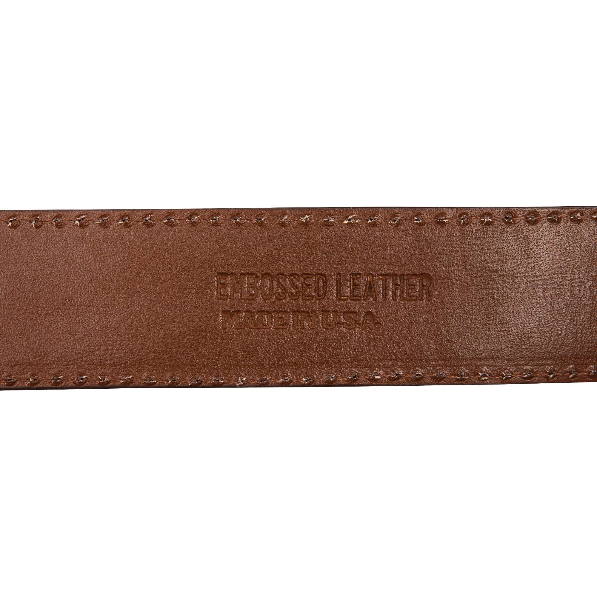 1 3/8 Embossed Dragon Belt - Cognac