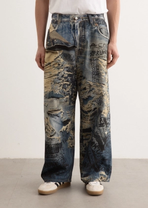 2023M FN TLO Torn Scribble Jeans