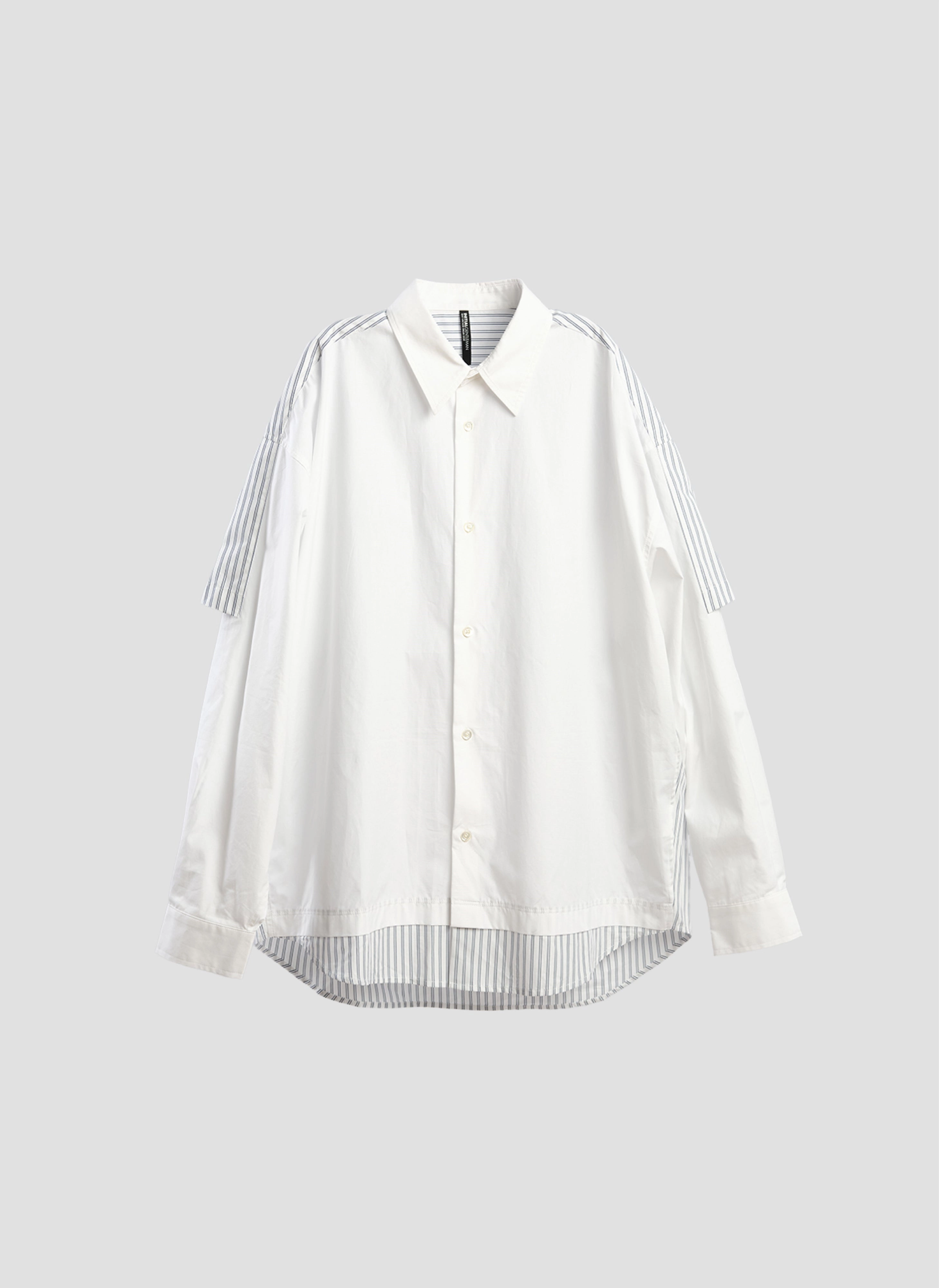 60s Cotton typewriter Blocking Shirt