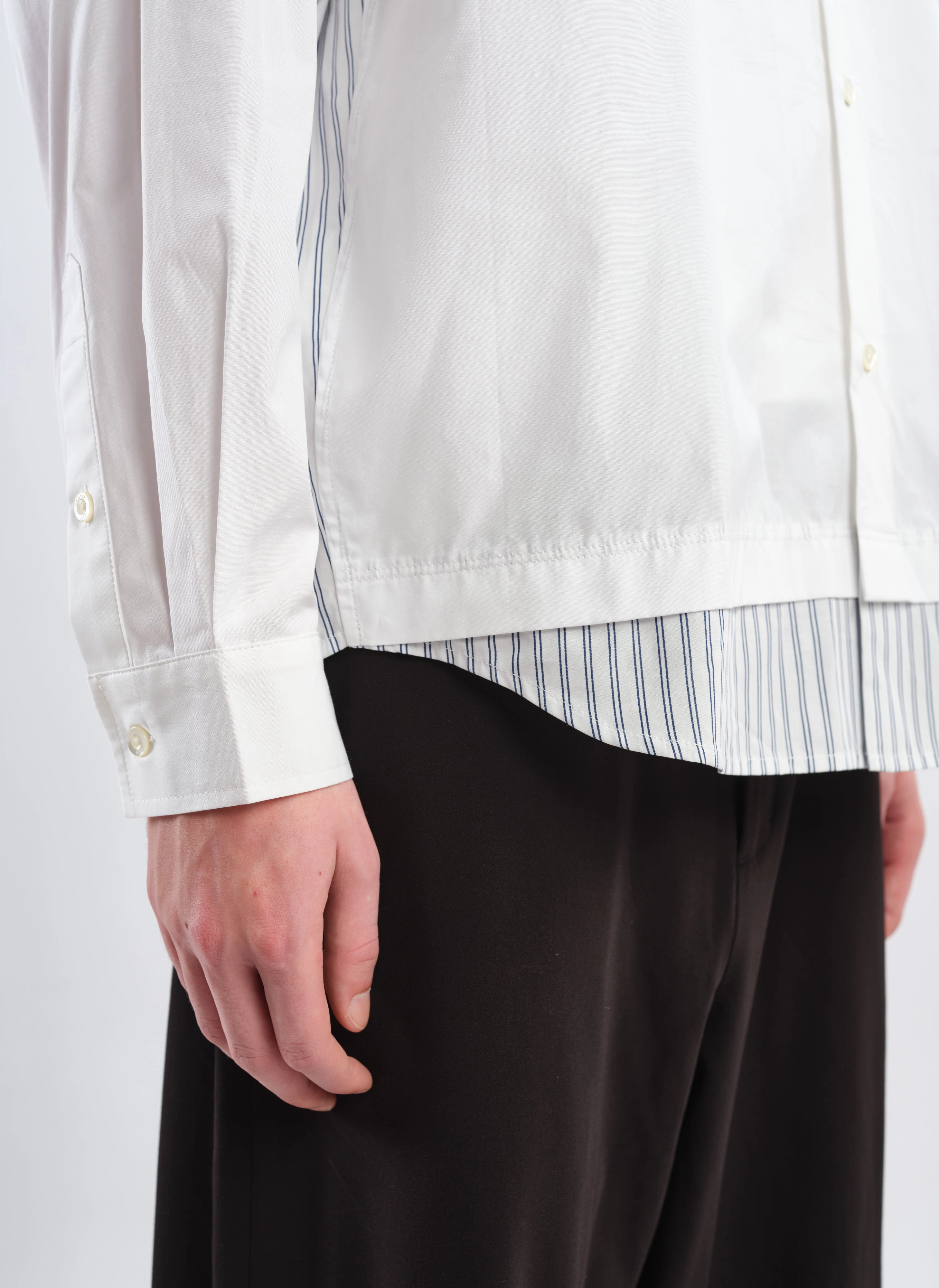 60s Cotton typewriter Blocking Shirt