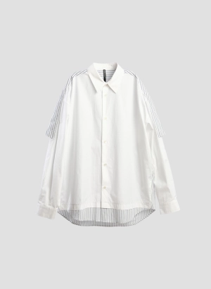 60s Cotton typewriter Blocking Shirt