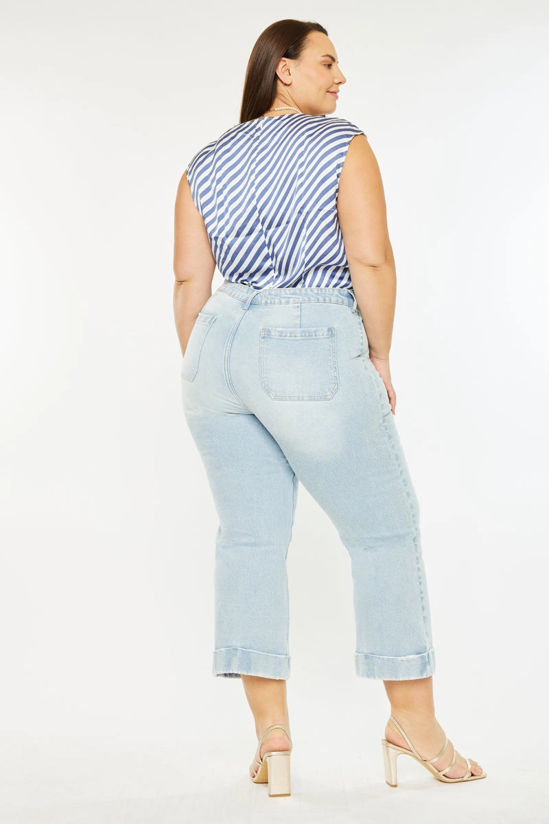 Abigail High Rise Cropped Flare Jeans (Plus size)