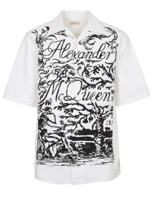 Alexander McQueen Short-Sleeved Motif Printed Shirt