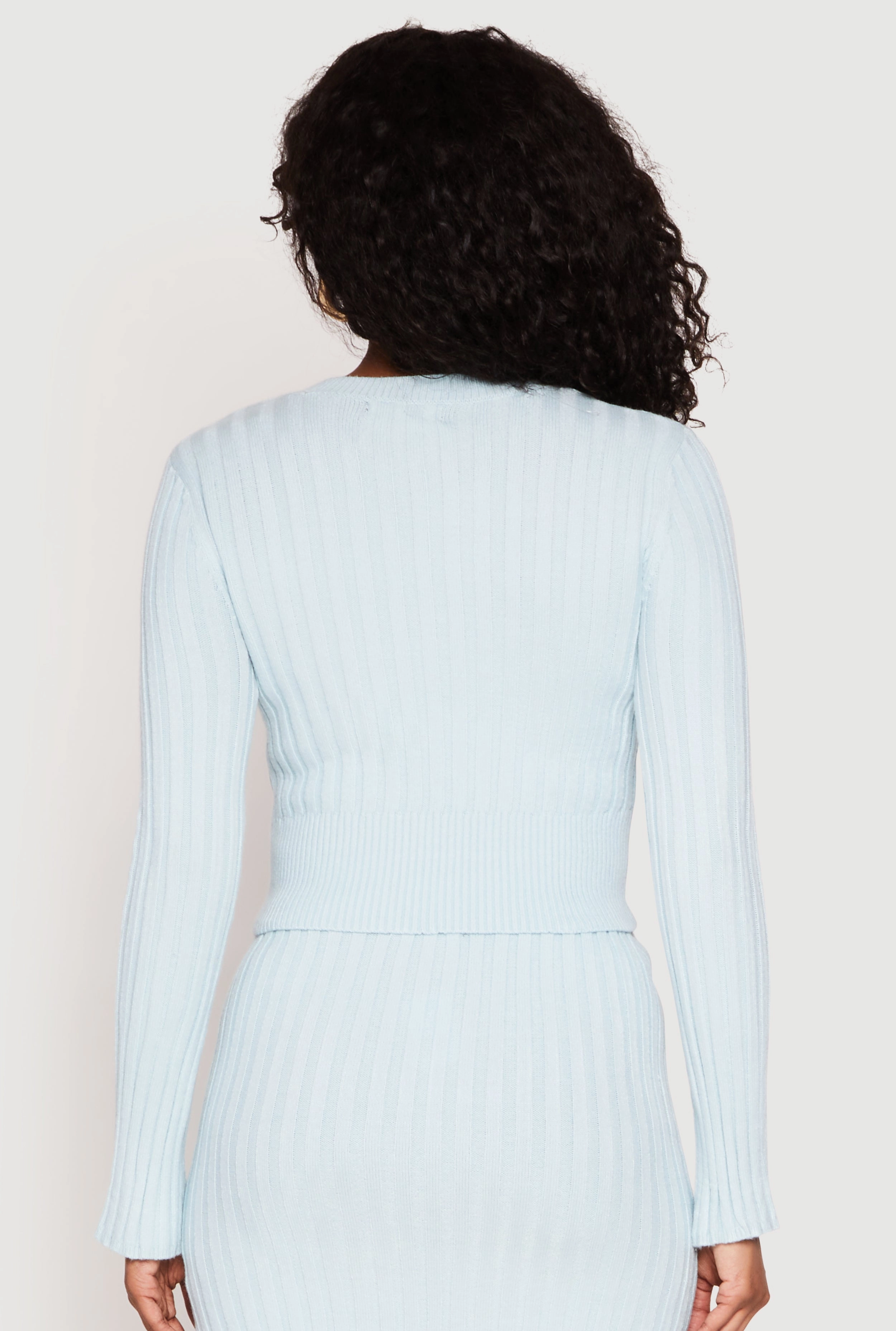Almost Famous Ribbed Knit Long Sleeve Sweater