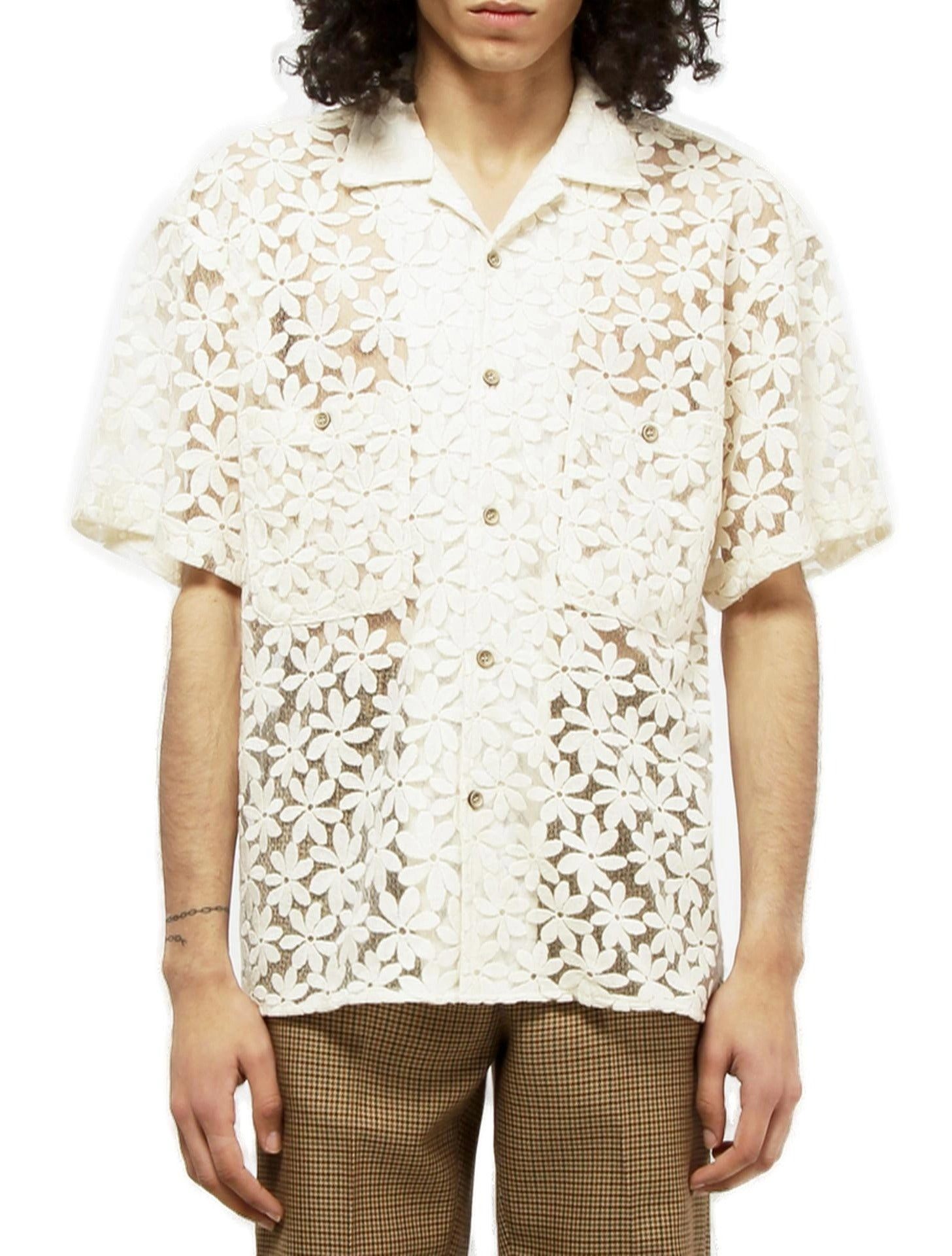 Andersson Bell Flower Sheer Short Sleeved Shirt