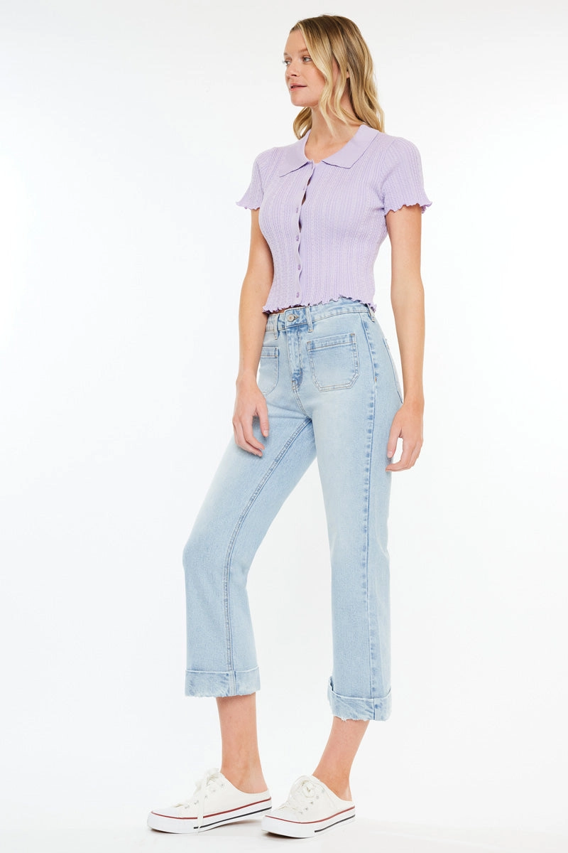 Angelina High Rise Cropped Flare Jeans