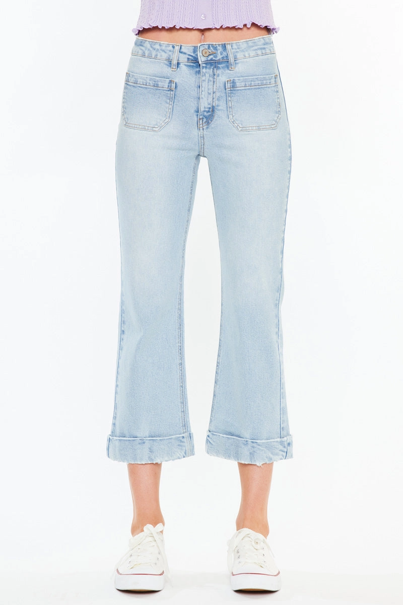 Angelina High Rise Cropped Flare Jeans