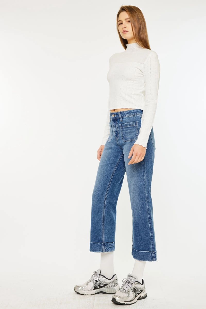 Angelina High Rise Cropped Flare Jeans