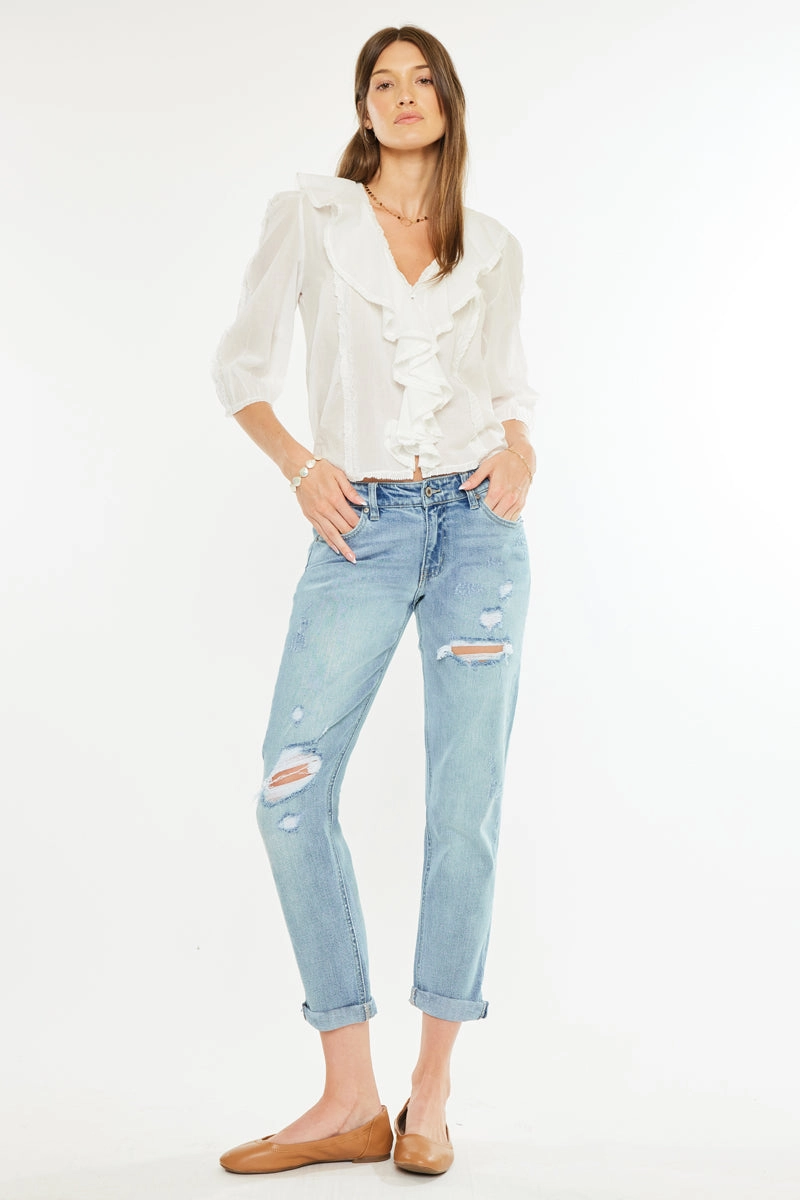 Aries Mid Rise Boyfriend Jeans