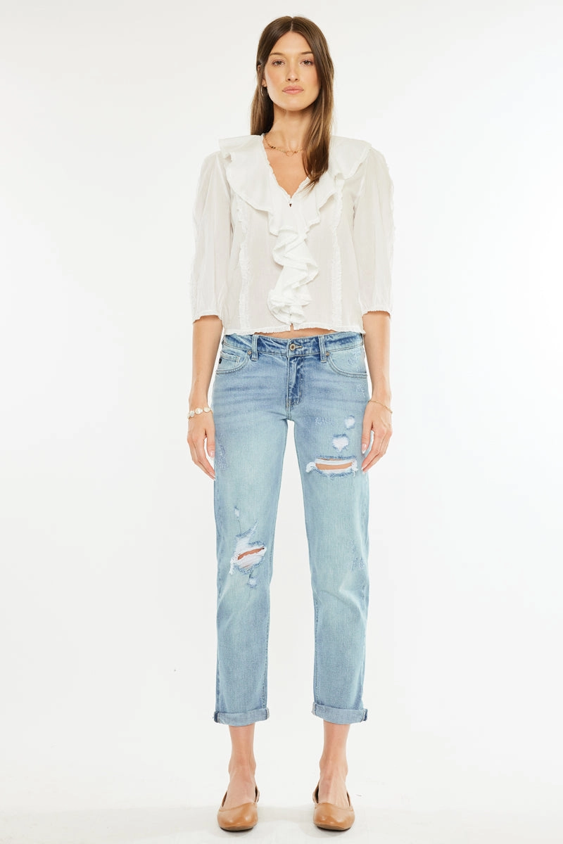 Aries Mid Rise Boyfriend Jeans