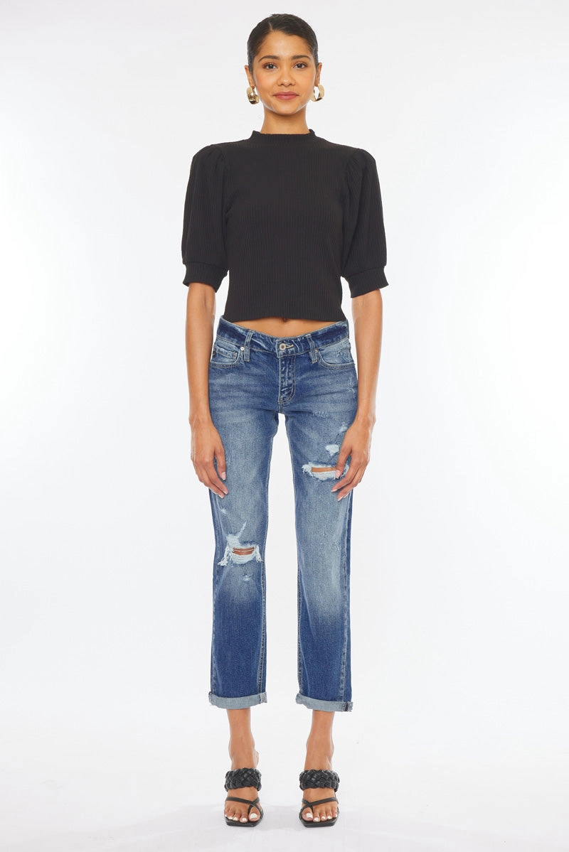Aries Mid Rise Boyfriend Jeans