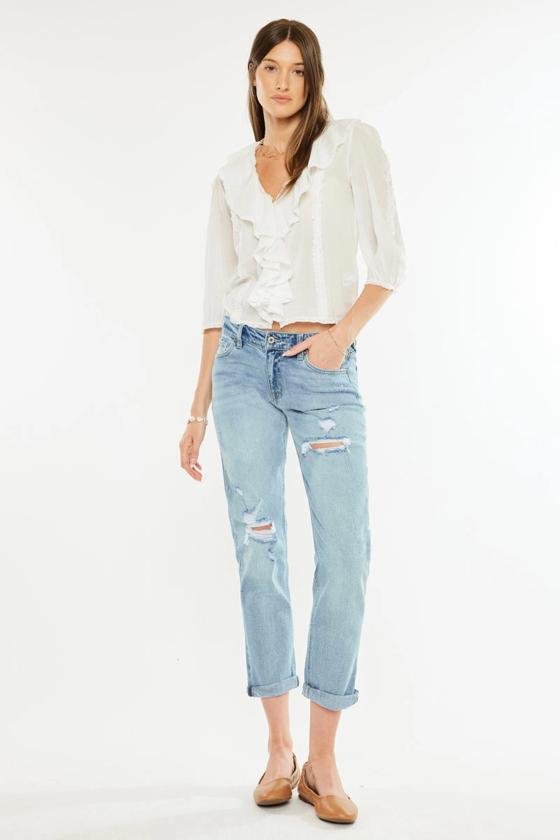 Aries Mid Rise Boyfriend Jeans