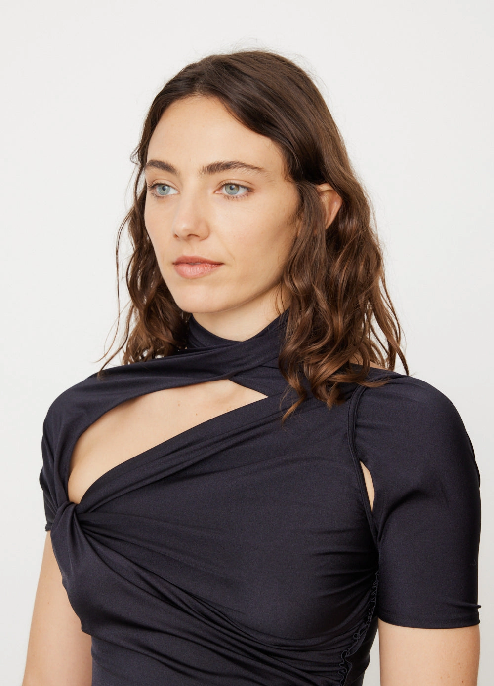 Asymmetric Draped Jersey Top