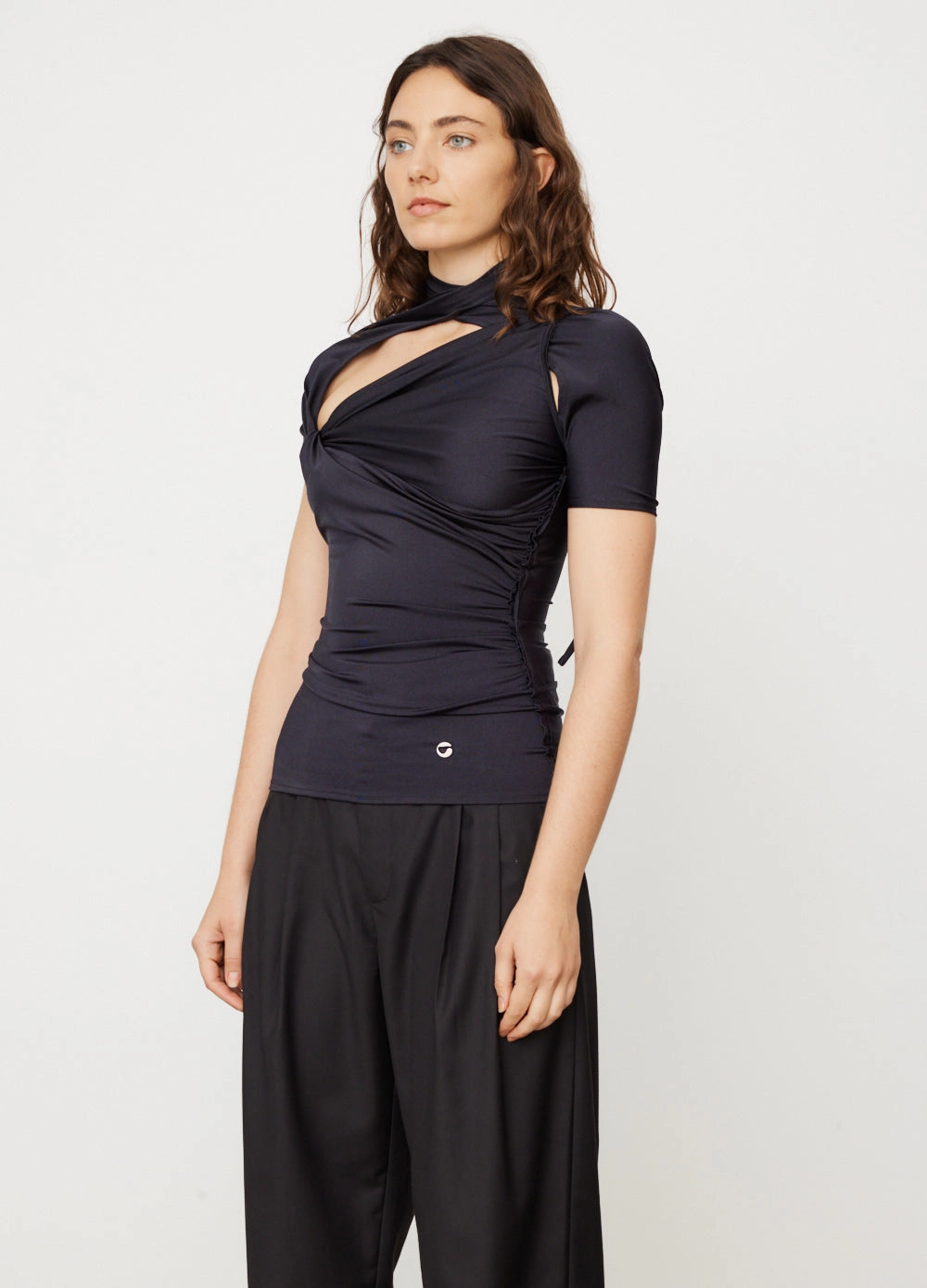 Asymmetric Draped Jersey Top