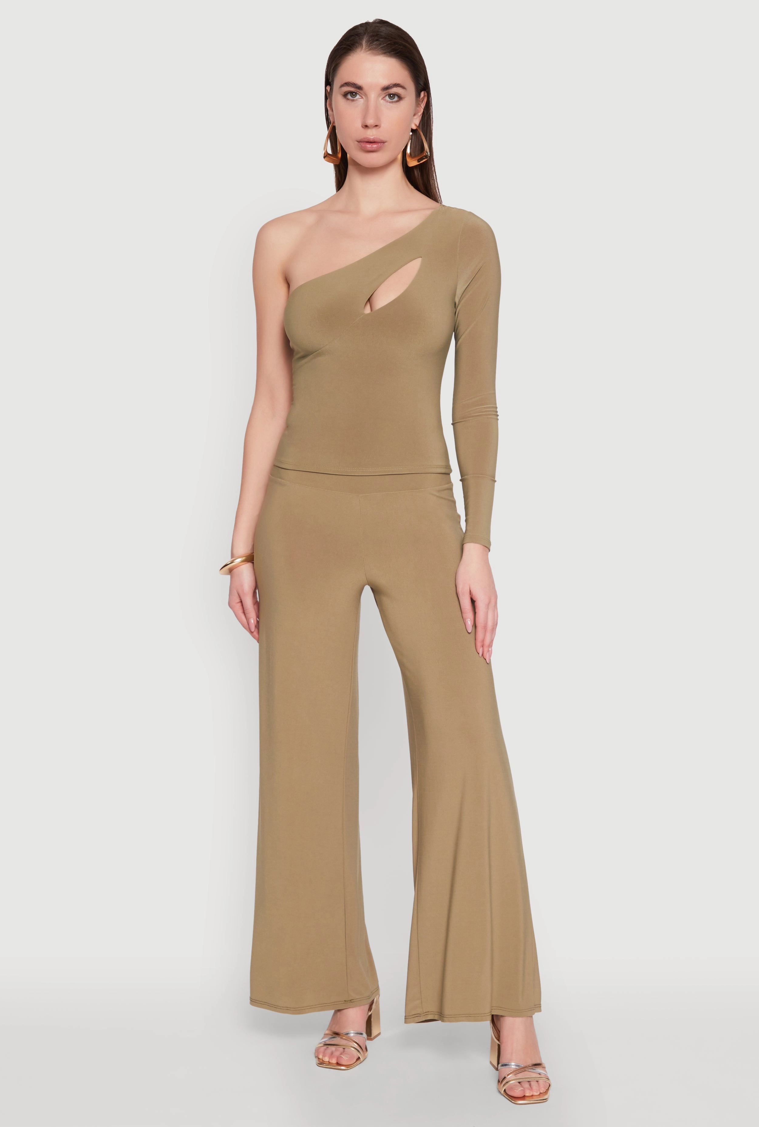 Asymmetrical Cut Out One Shoulder Top