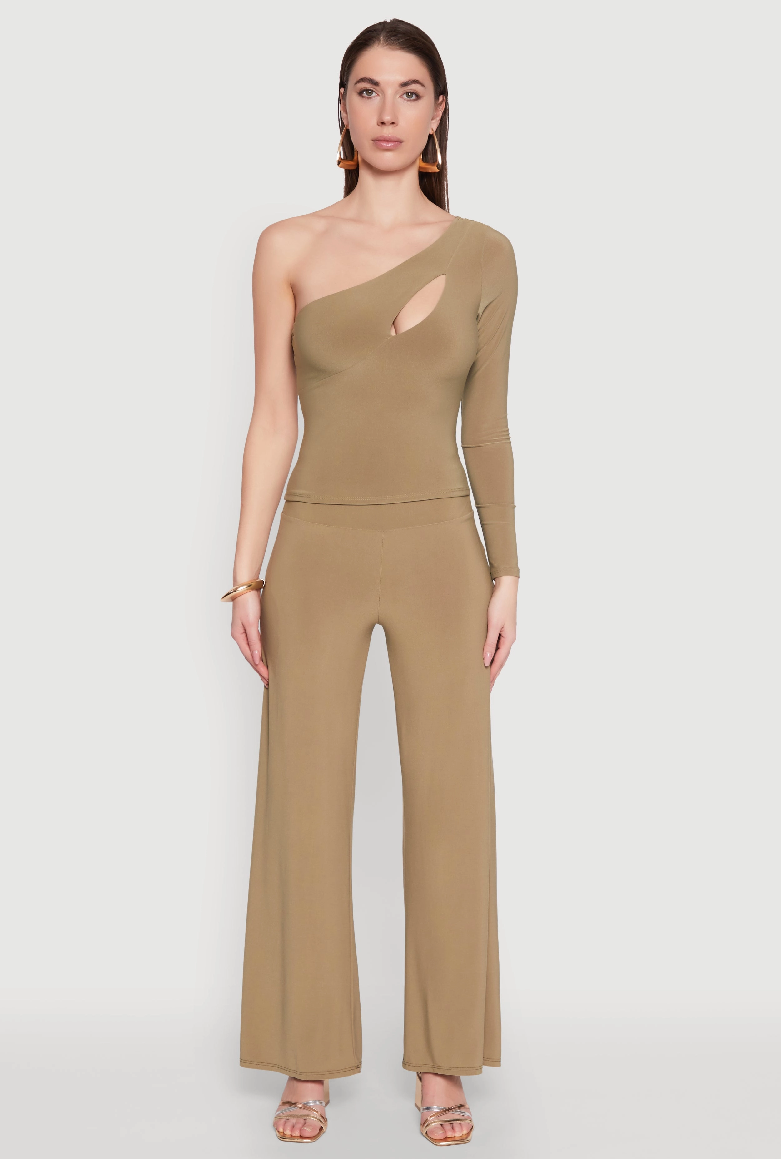 Asymmetrical Cut Out One Shoulder Top