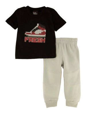 Baby Boys 12-24M Fresh Graphic Tee and Moto Joggers
