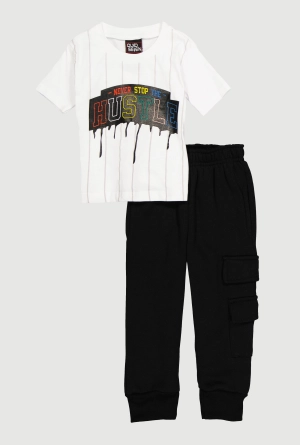 Baby Boys 12-24M Never Stop The Hustle Tee and Joggers