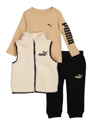Baby Boys 12-24M Puma Sherpa Vest with Graphic Tee and Joggers