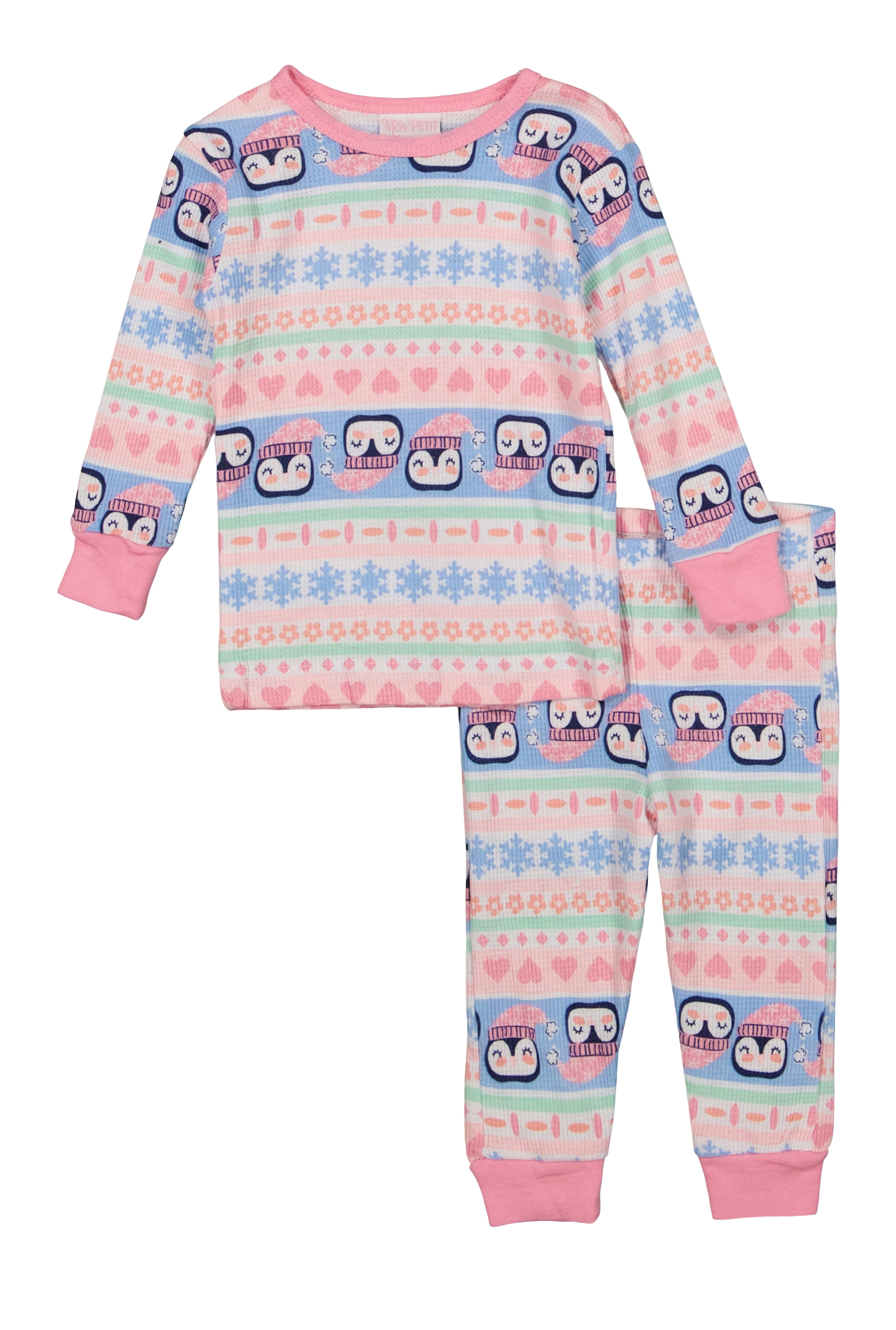 Baby Girls 12-24M Graphic Print Thermal Top and Pants Set