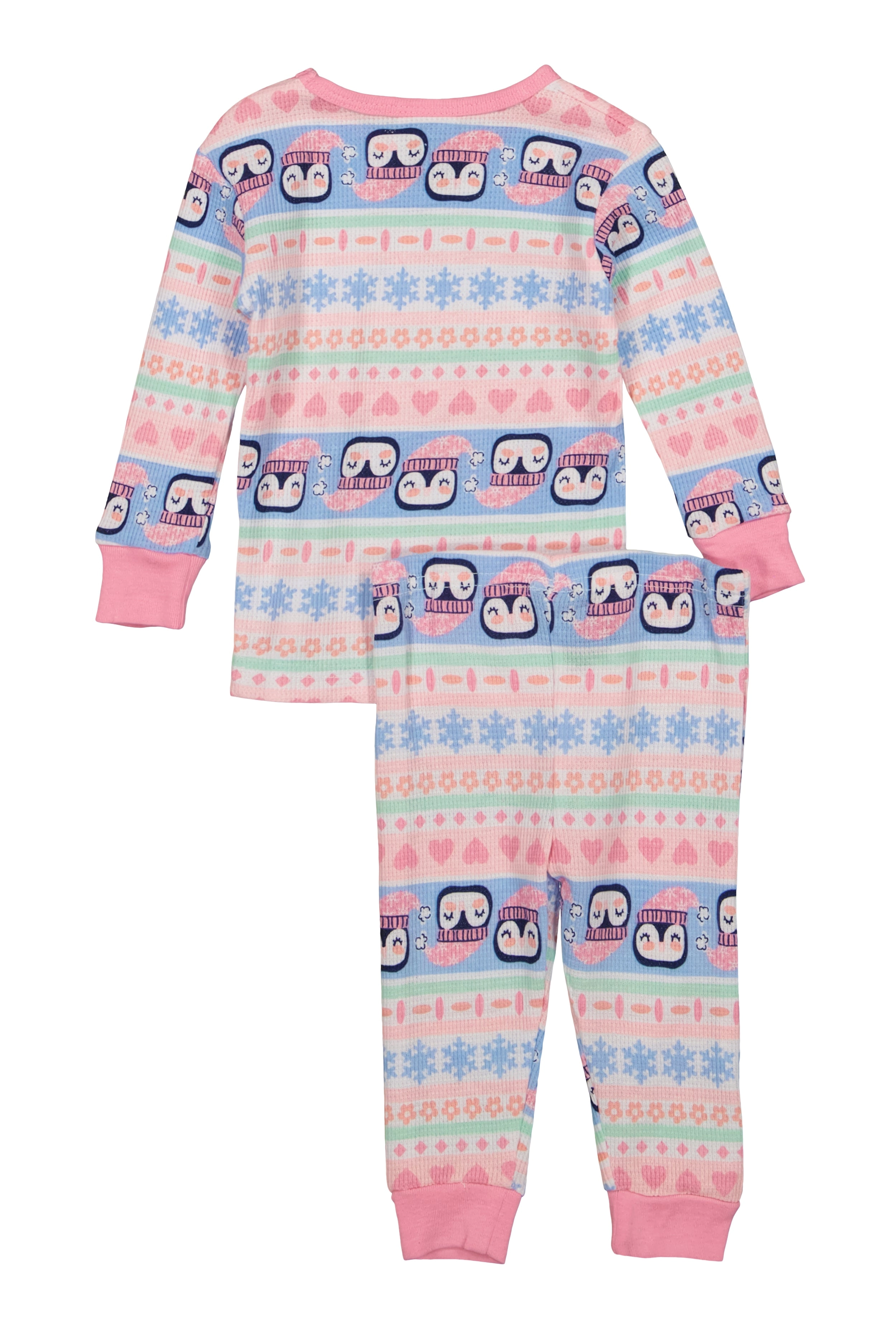 Baby Girls 12-24M Graphic Print Thermal Top and Pants Set