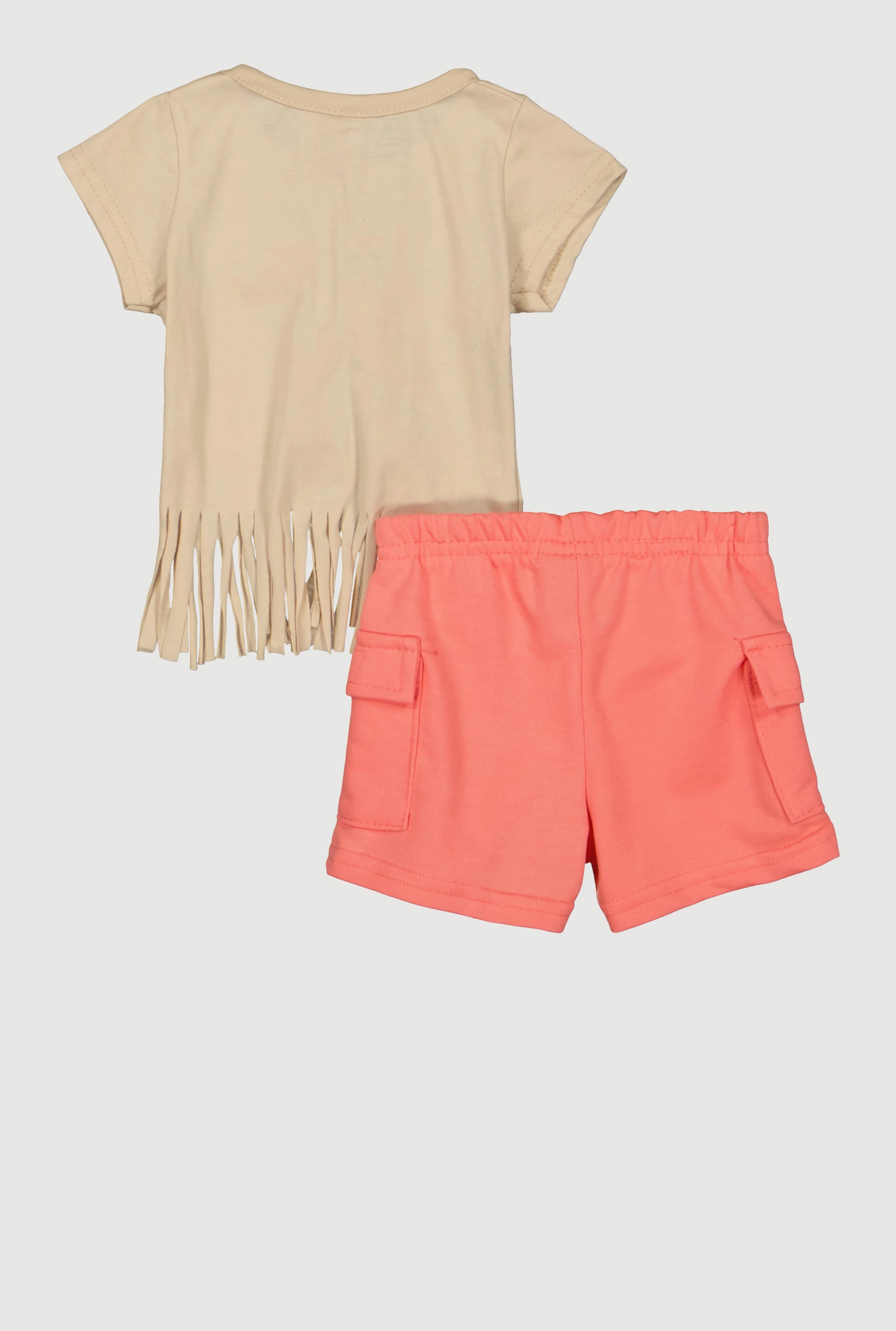 Baby Girls 12-24M Heart Bear Graphic Tee and Cargo Shorts
