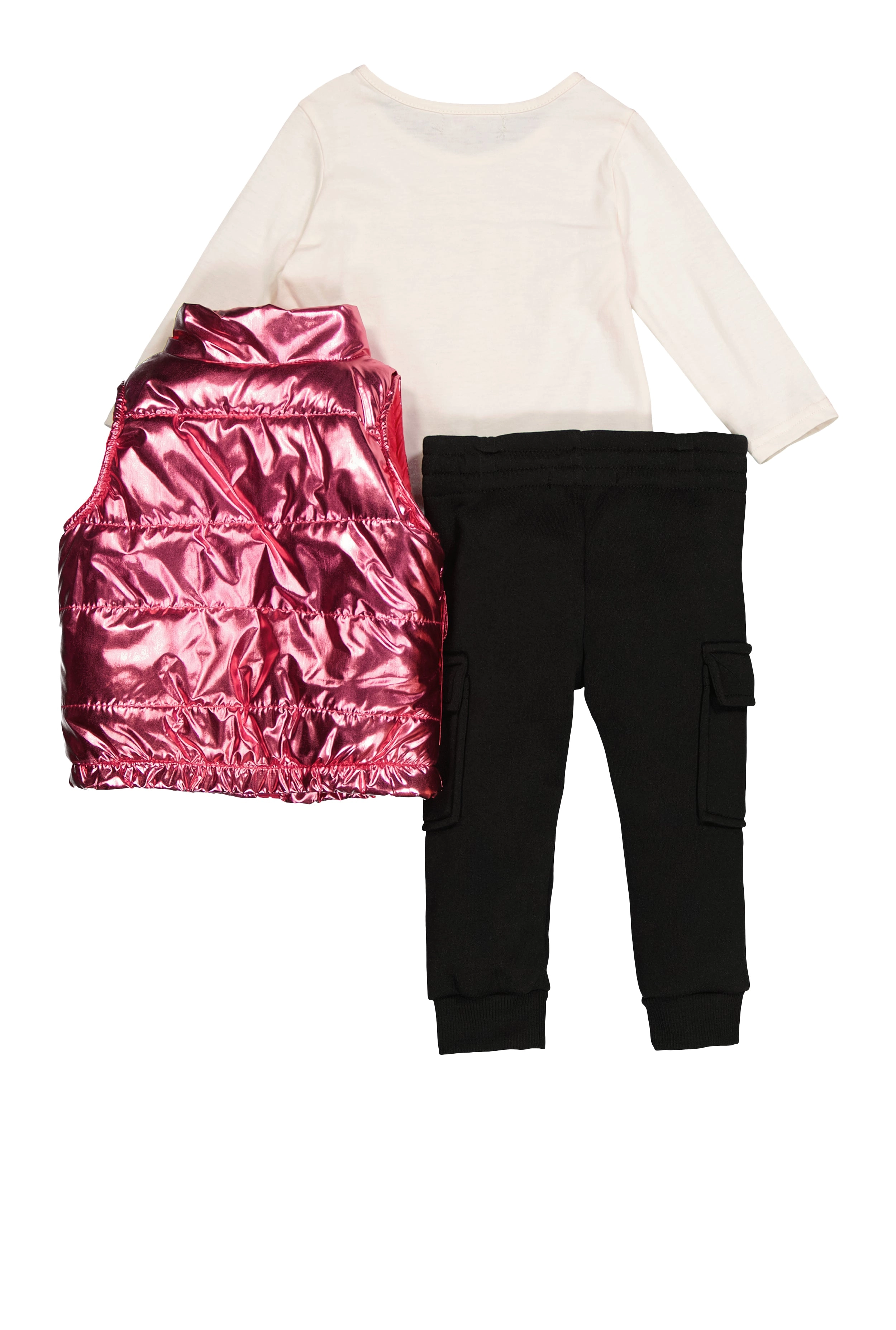 Baby Girls 12-24M Love Tee with Metallic Vest and Joggers