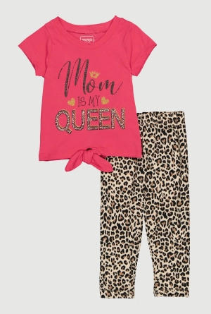 Baby Girls 12-24M Mom Is My Queen Graphic Tee and Leggings