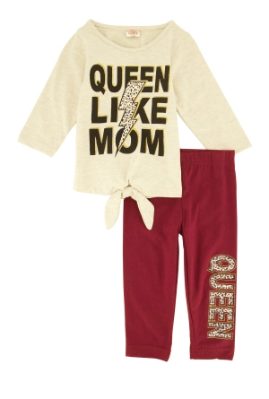 Baby Girls 12-24M Queen Like Mom Tee and Leggings