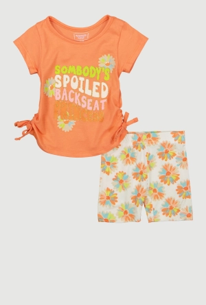 Baby Girls 12-24M Spoiled Glitter Graphic Tee and Shorts