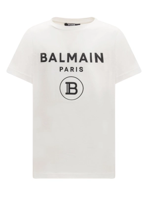 Balmain Kids Logo Printed Crewneck T-Shirt