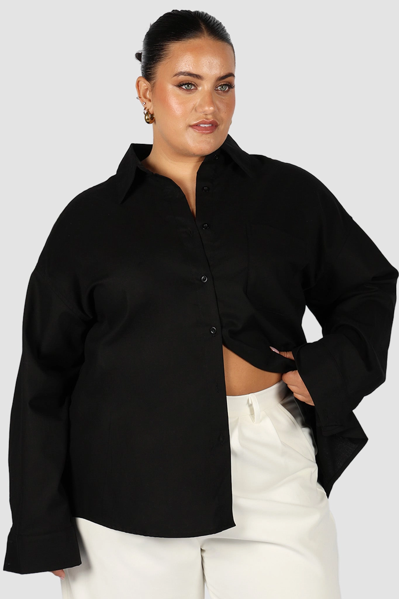 BEXLEY BUTTON SHIRT BLACK