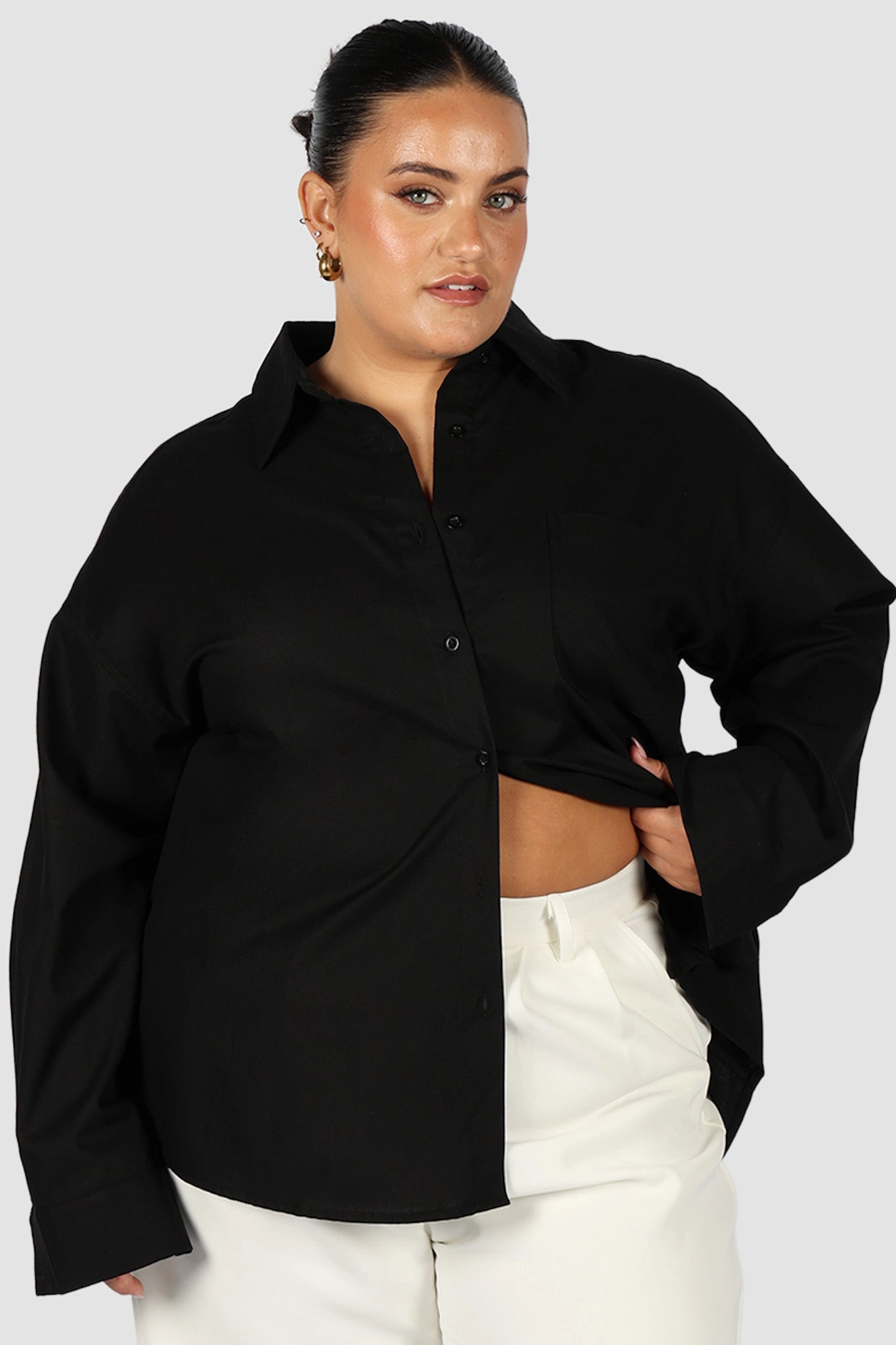 BEXLEY BUTTON SHIRT BLACK