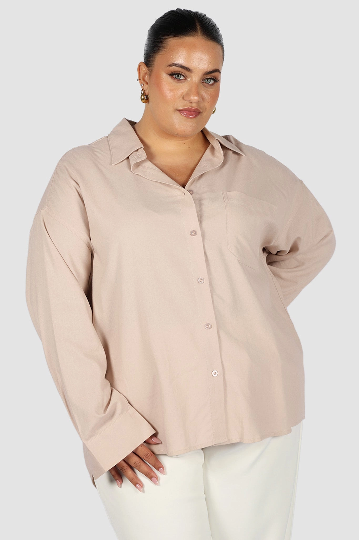 BEXLEY BUTTON SHIRT NEUTRAL