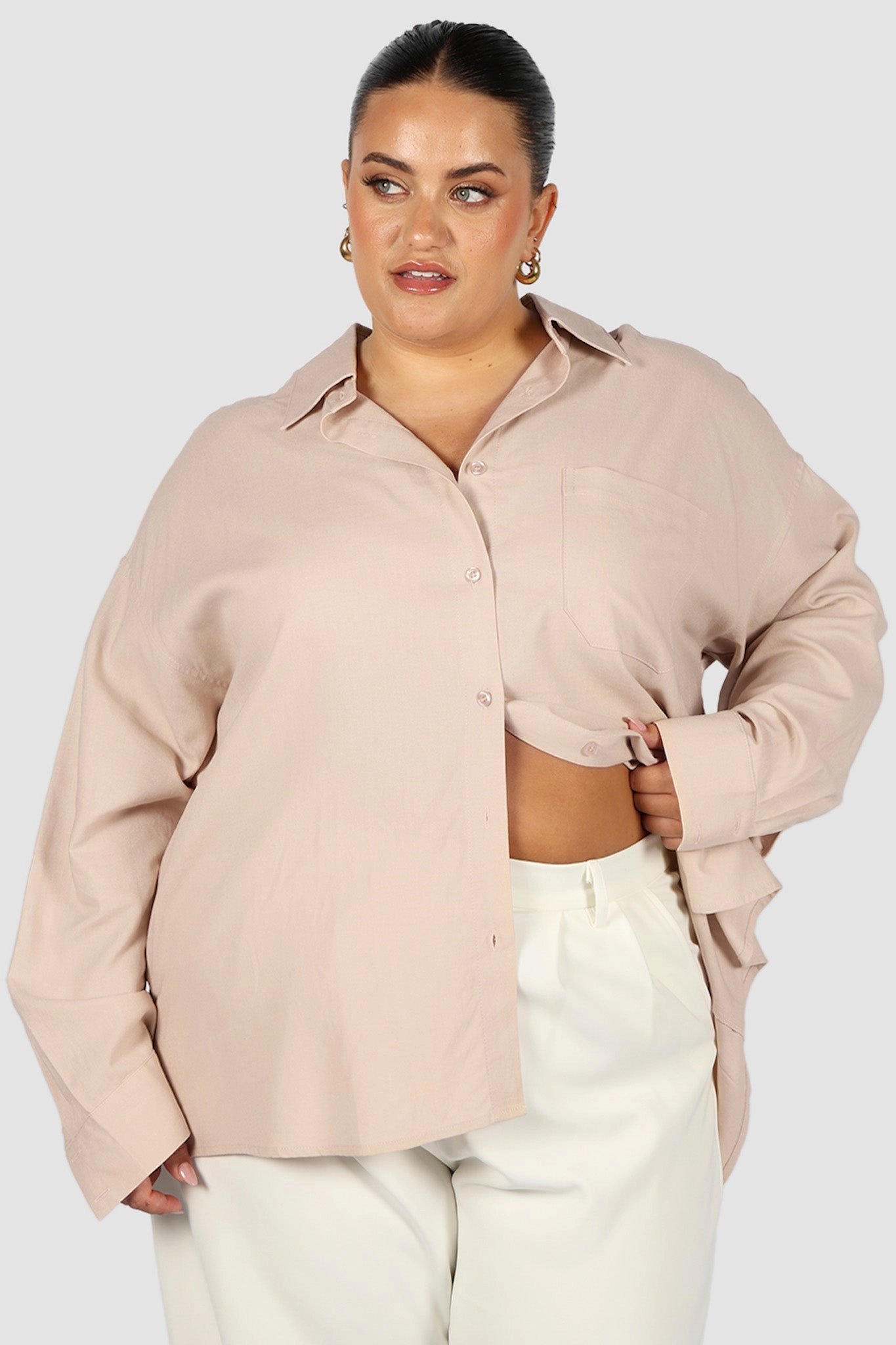 BEXLEY BUTTON SHIRT NEUTRAL