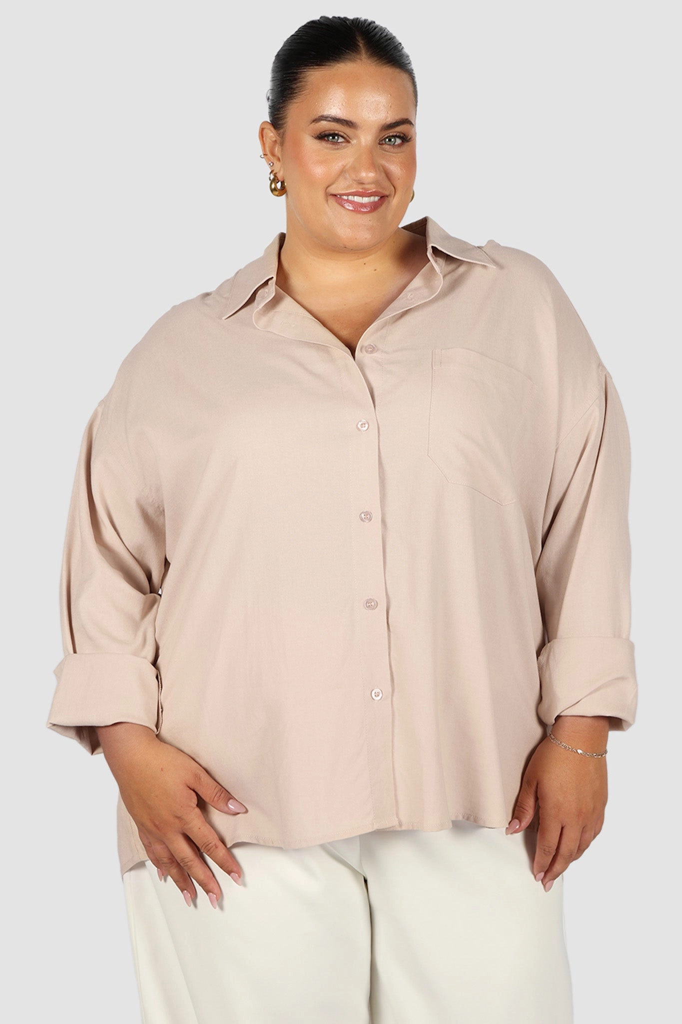 BEXLEY BUTTON SHIRT NEUTRAL
