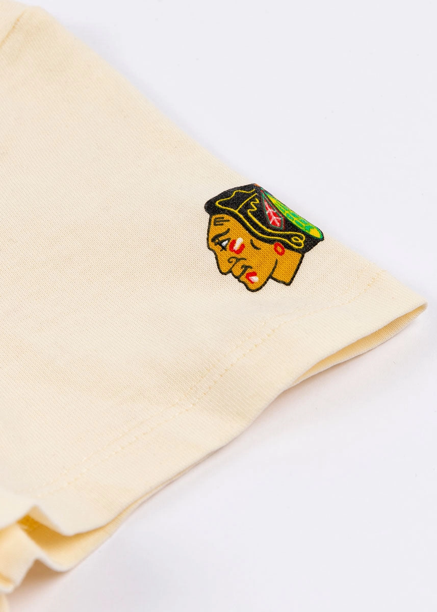 Blackhawks Script Baby Tee - Cream