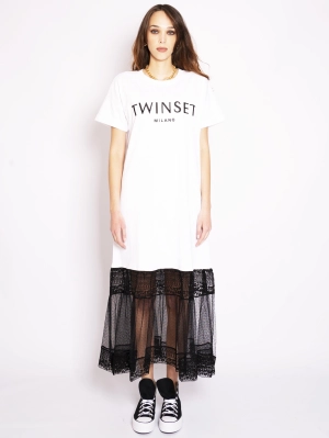 Black/White T-shirt Maxi Dress