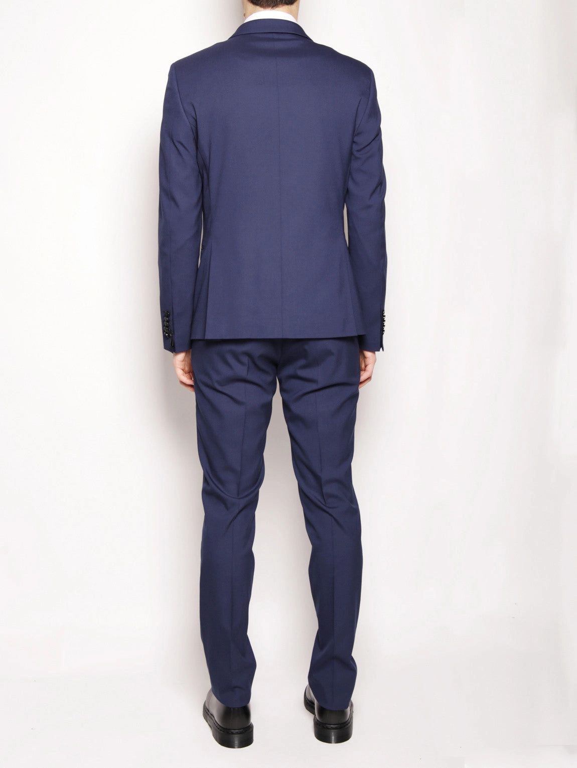 Blue stretch micro canvas dress