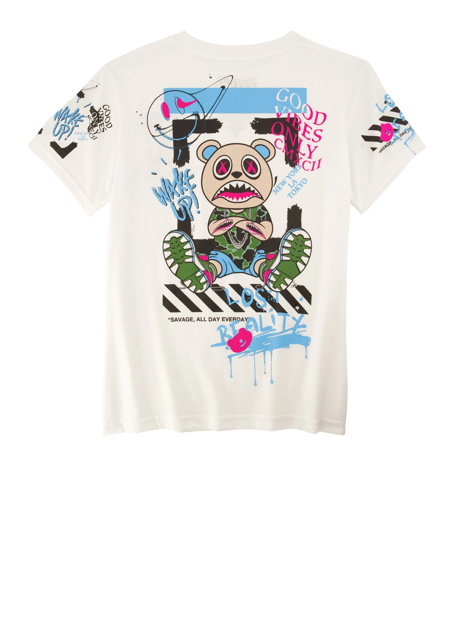 Boys Good Vibes Only Bear Graphic Tee