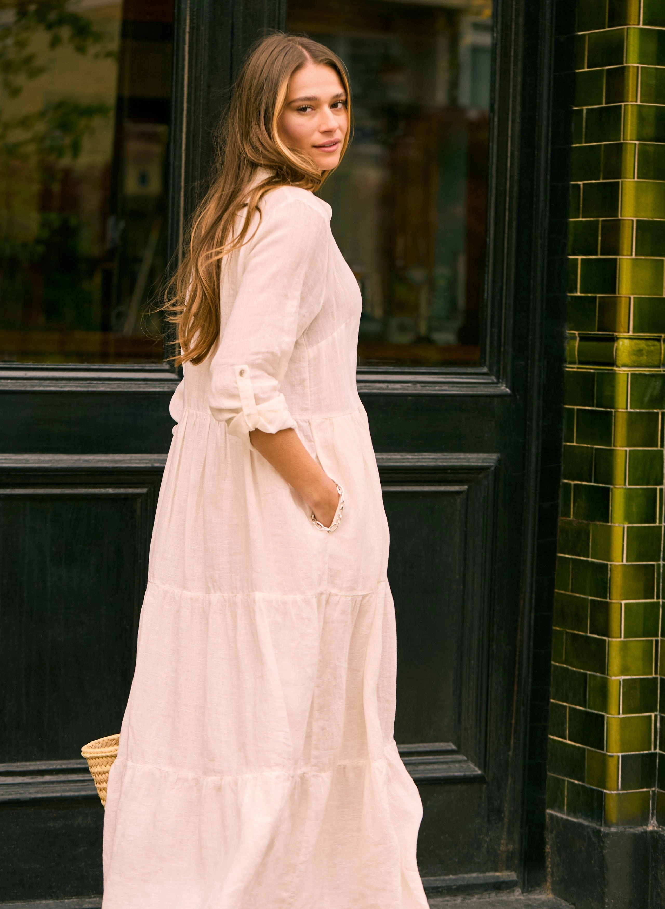 Brenda Linen Dress | Soft White