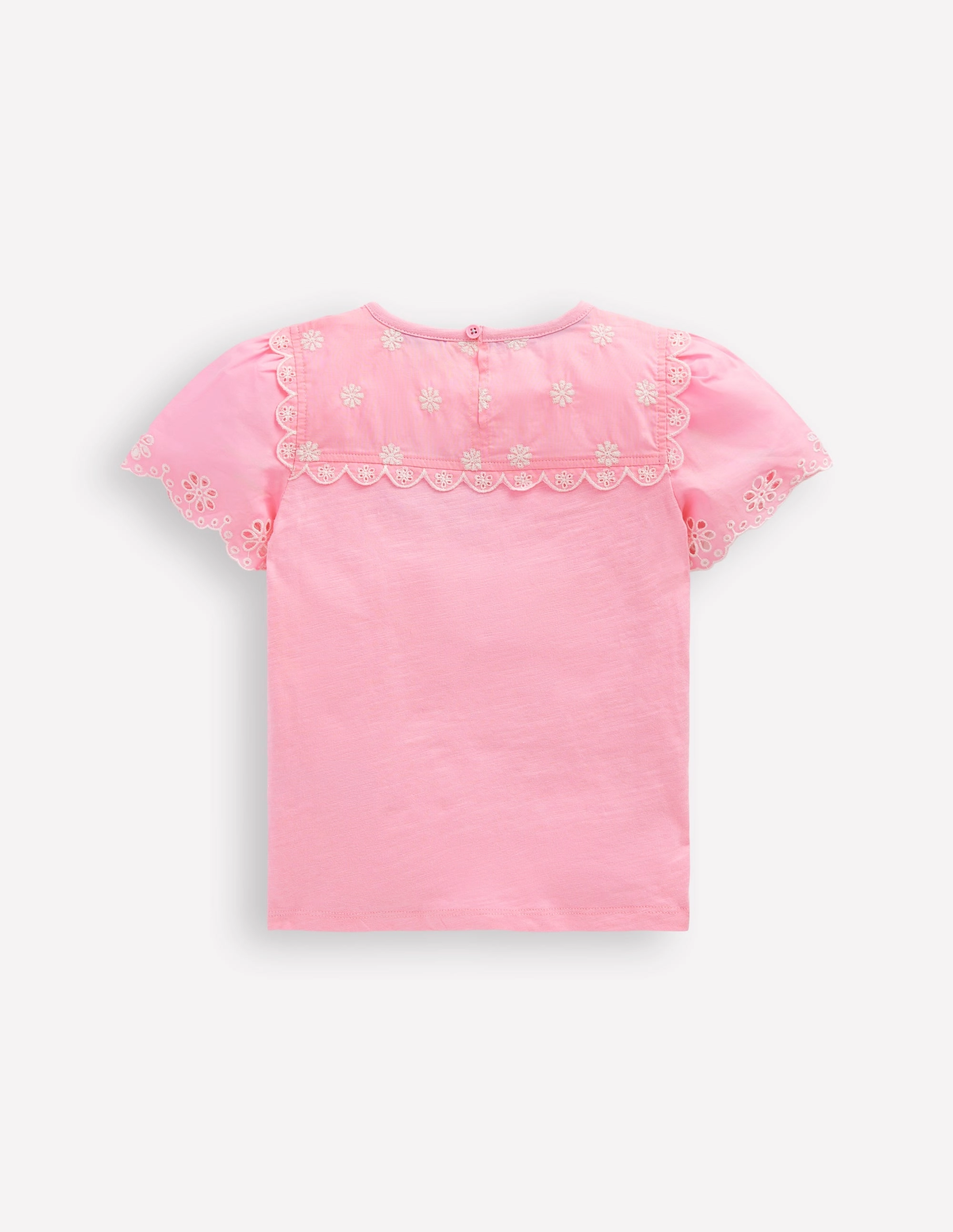 Broderie Sleeve Tee-Vintage Mauve