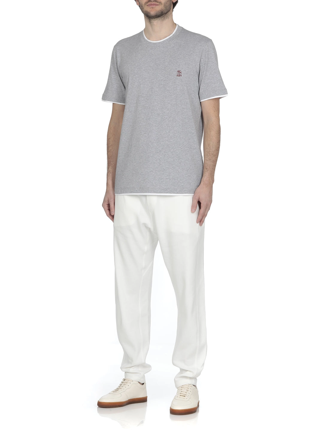 Brunello Cucinelli Logo Embroidered Crewneck T-Shirt