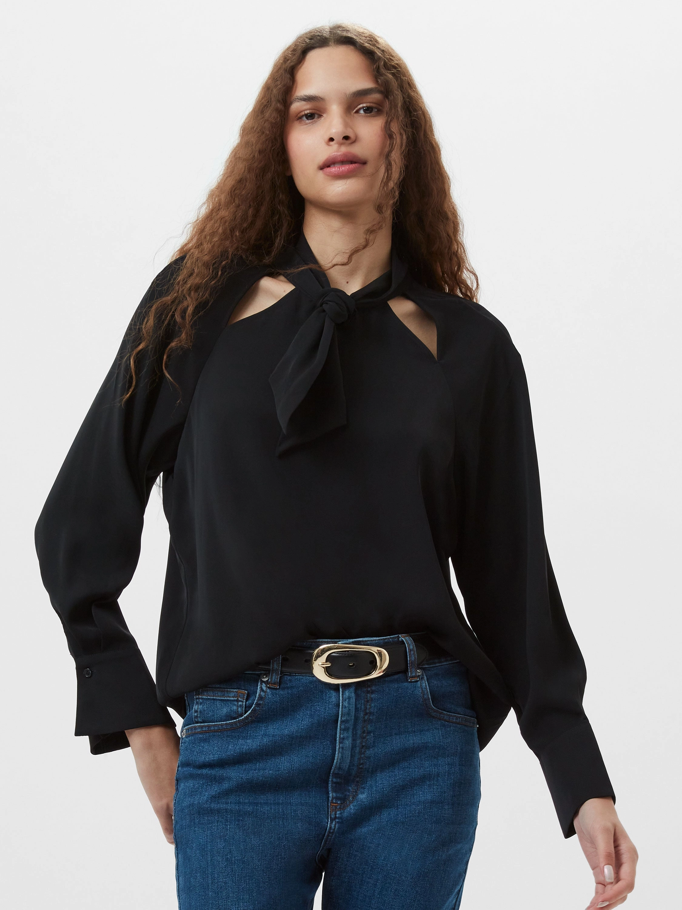 Carmen Recycled Crepe Tie Blouse