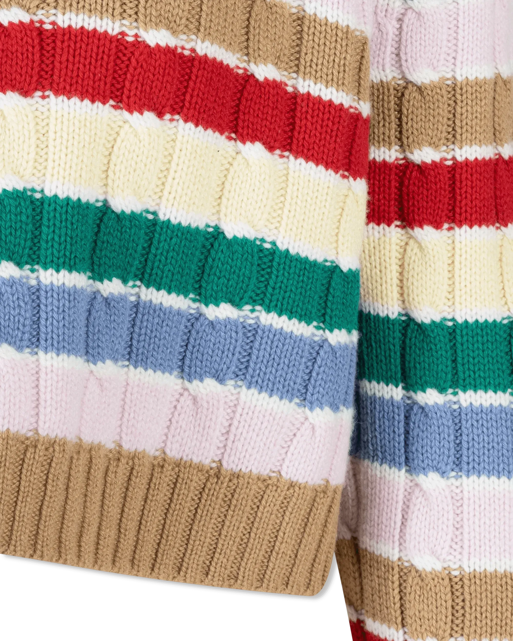 Cashmere Striped F5 Crop Top Sweater