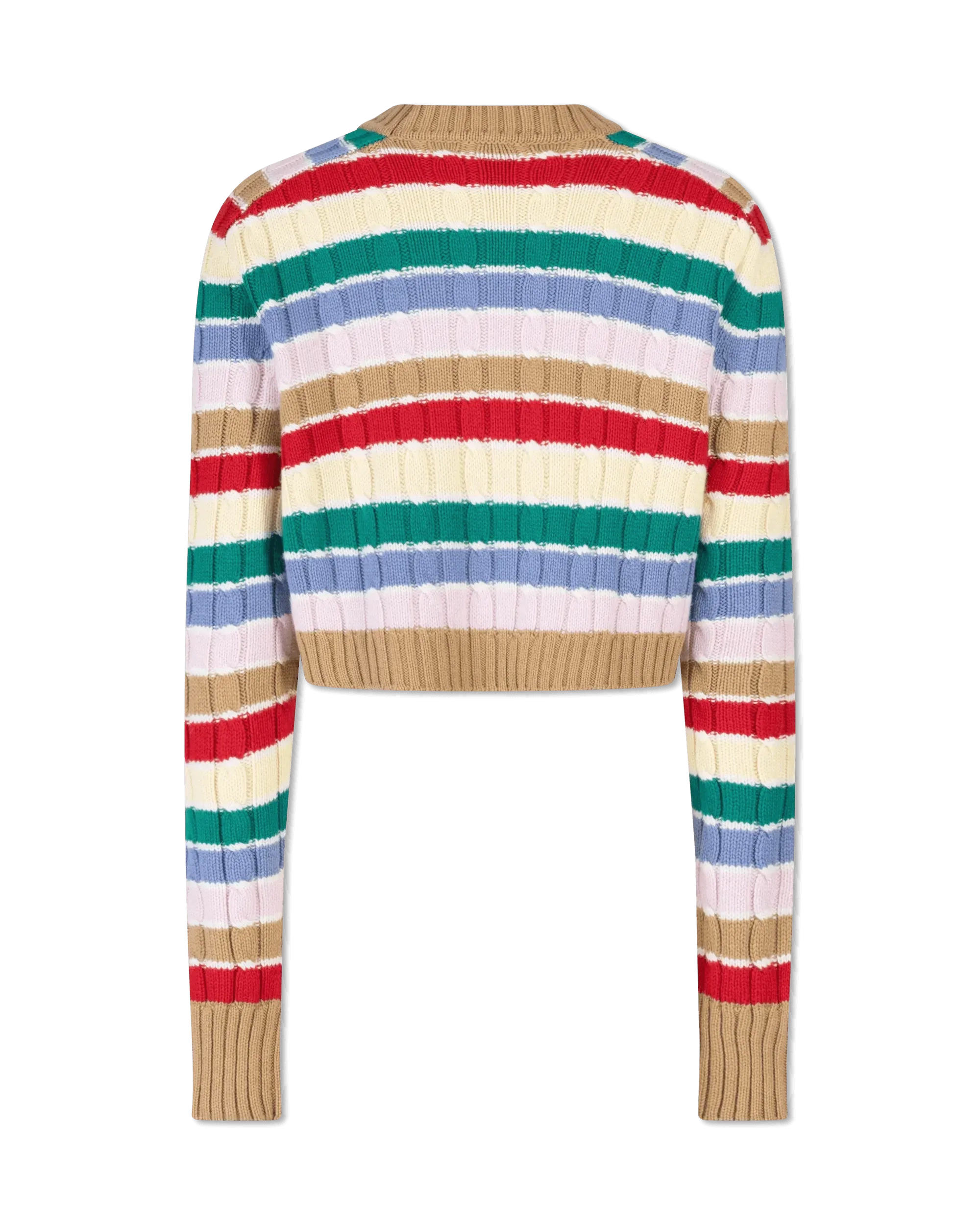 Cashmere Striped F5 Crop Top Sweater