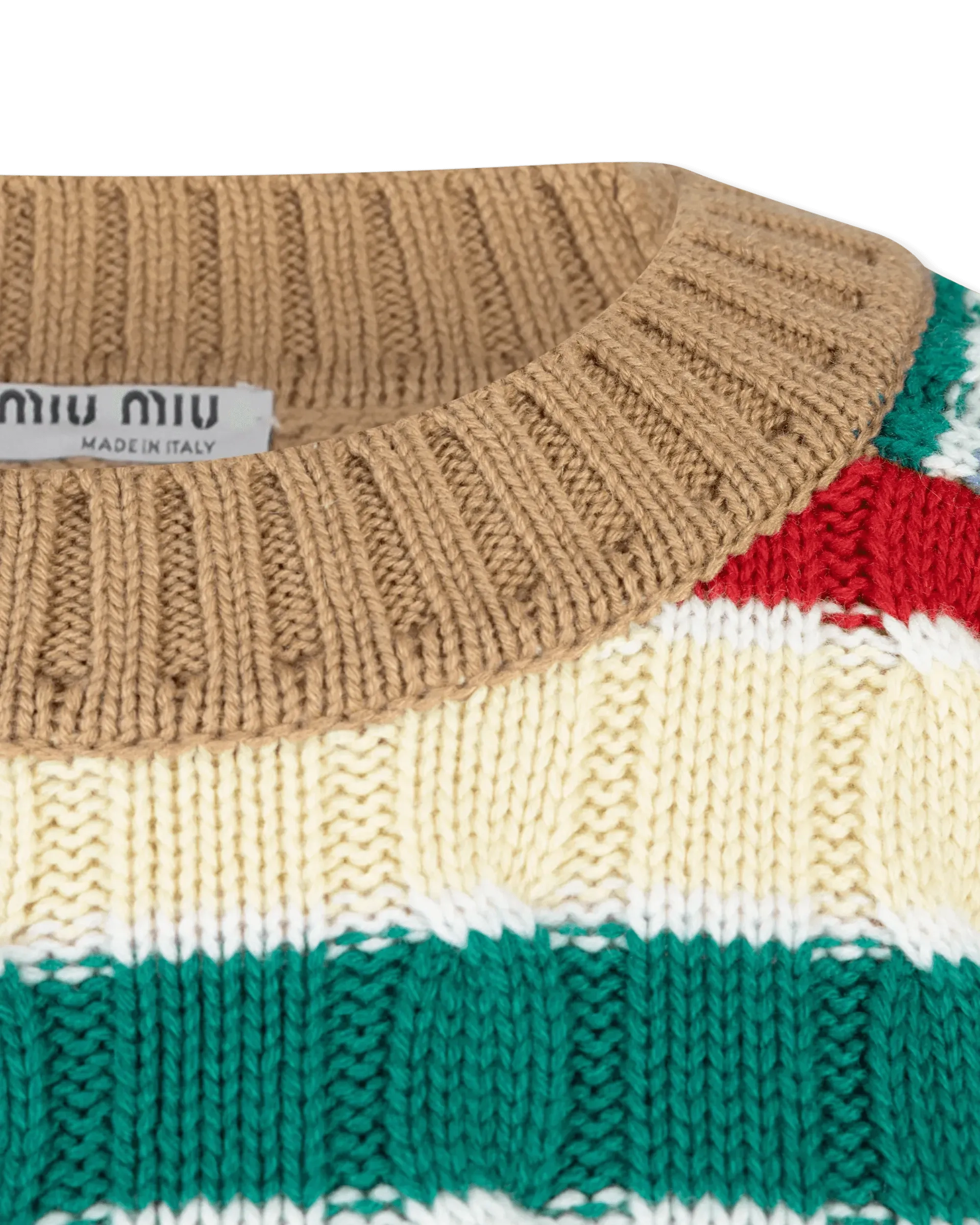 Cashmere Striped F5 Crop Top Sweater