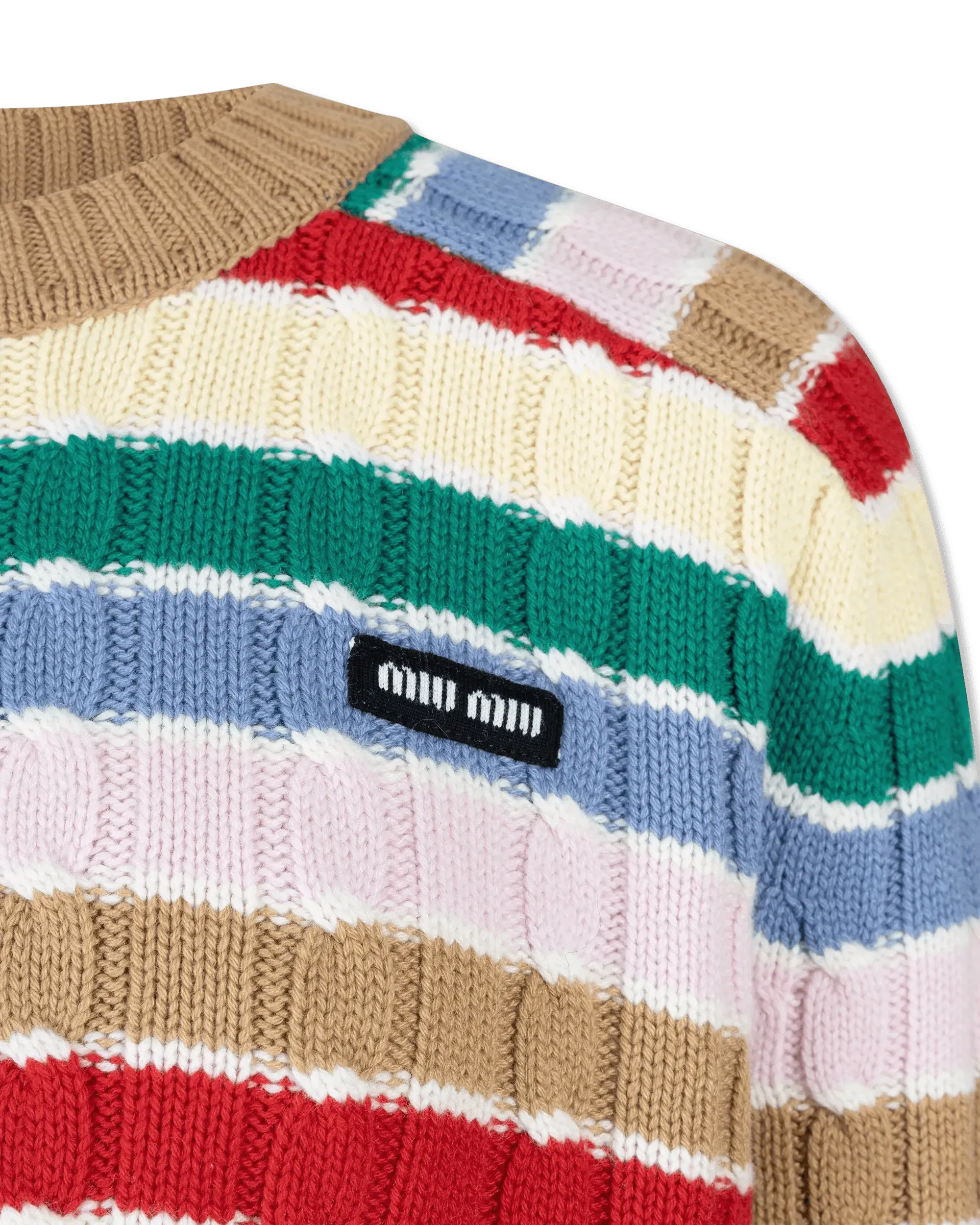 Cashmere Striped F5 Crop Top Sweater