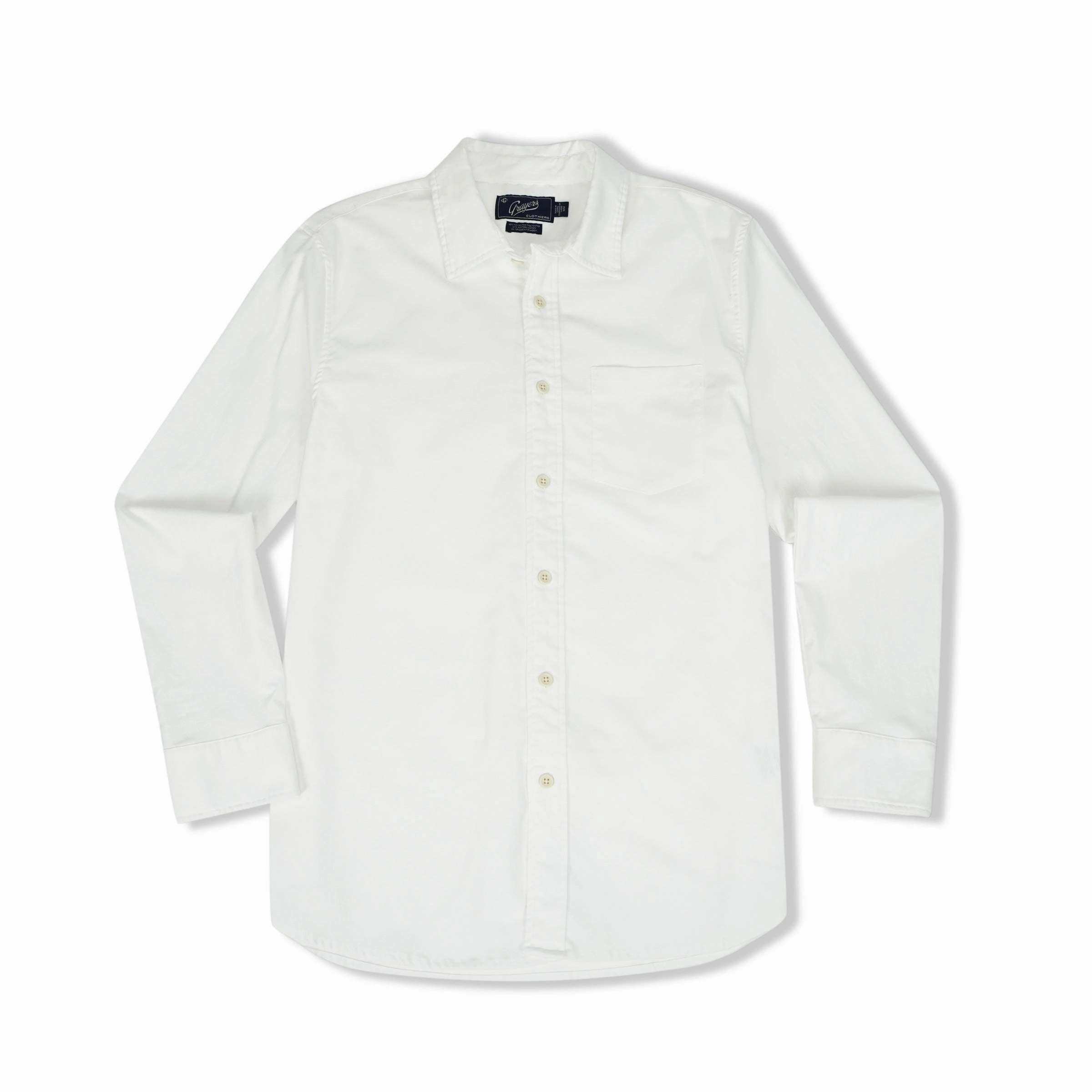 Charles Stretch Oxford Shirt - White