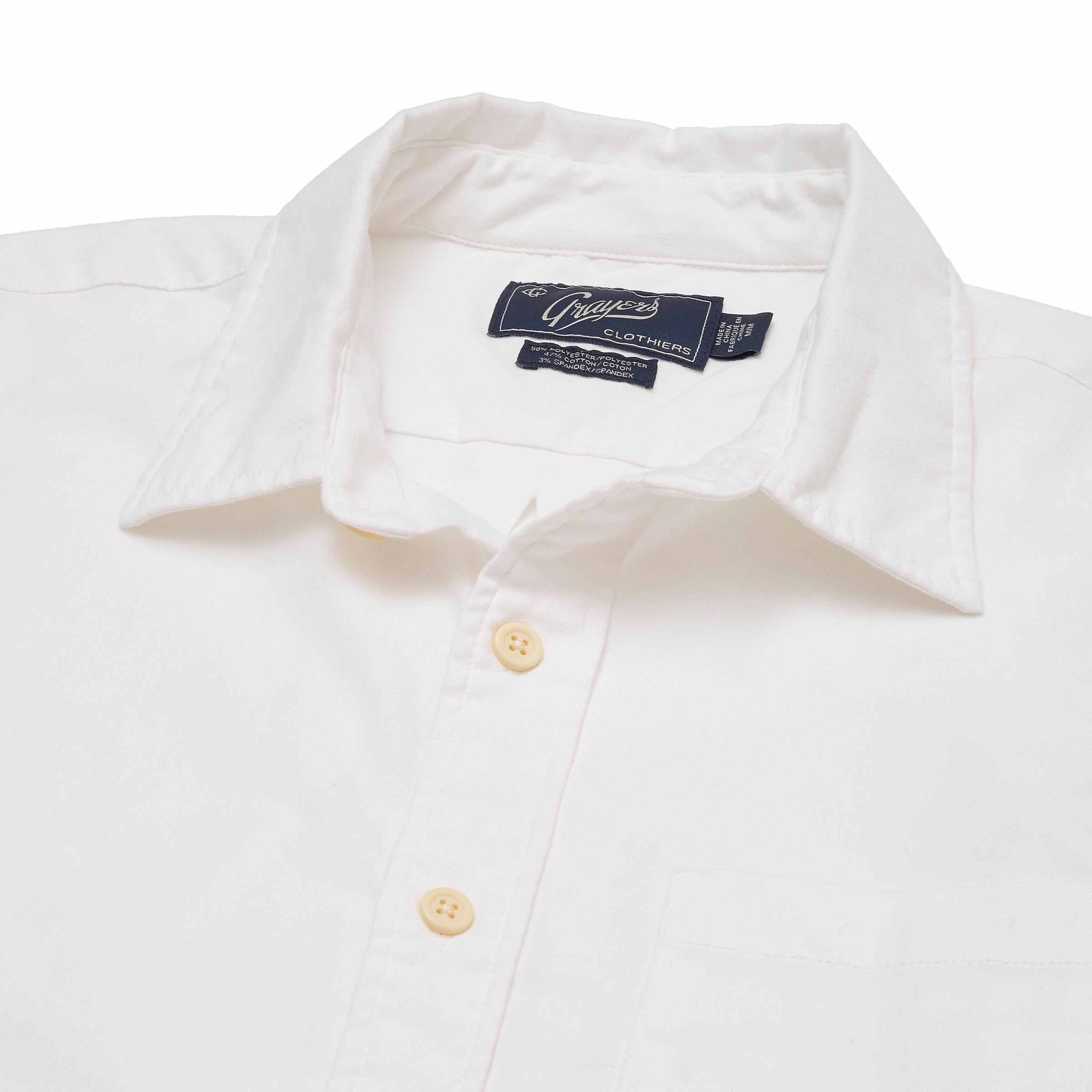Charles Stretch Oxford Shirt - White